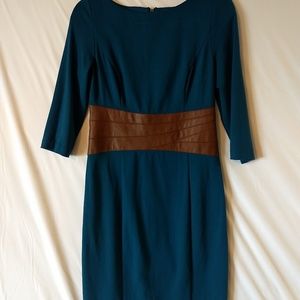Nue By Shani size 8 Dress Teal Faux Leather Belt